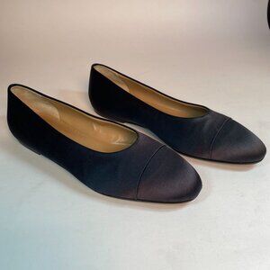 Prada Black Satin Ballet Flats Size IT 37.5